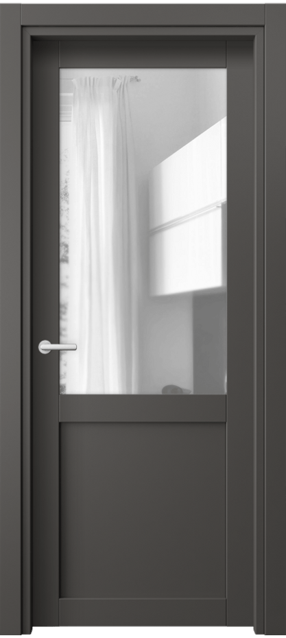 Межкомнатная дверь Neo 2122 ПЭТ графитовый Прозрачное стекло, триплекс Цена 30499 ₽ | Volhovec