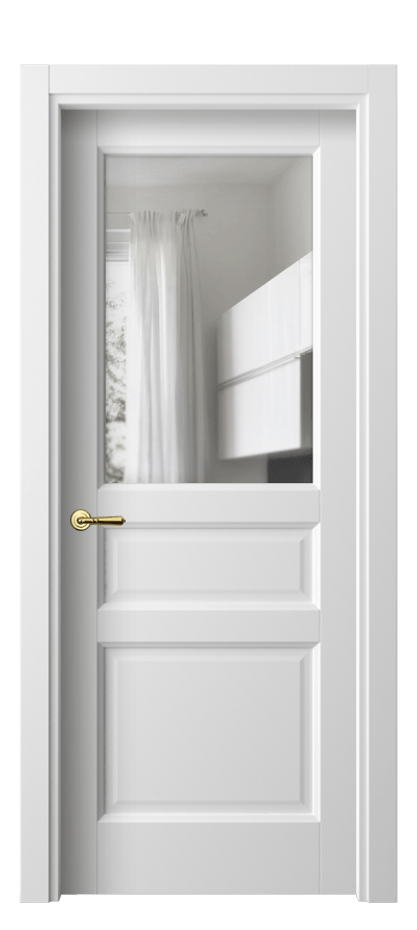 Межкомнатная дверь Galant 1432 Белый шёлк Прозрачное стекло, 4 мм Цена 34199 ₽ | Volhovec