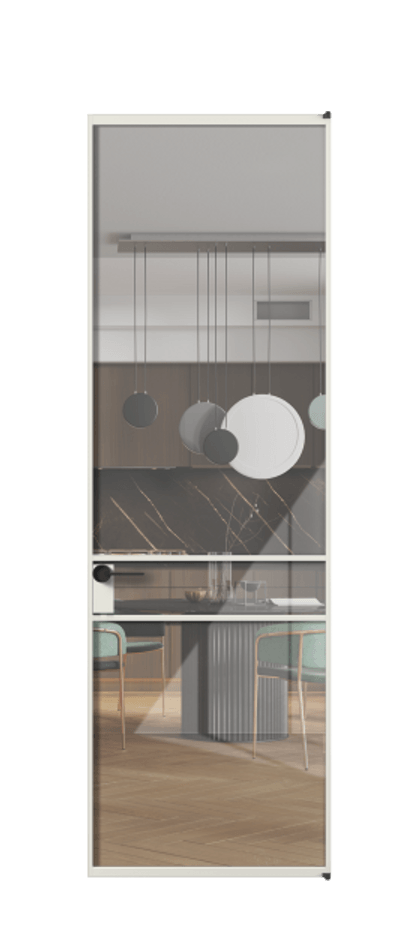 Алюминиевая дверь АЛПЛ040.02 Алюминий серый Рефлективное прозрачное стекло "Stopsol", калёное Цена 159360  | Volhovec