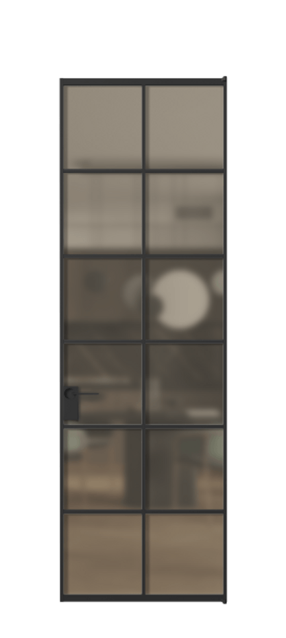 Алюминиевая дверь АЛПЛ040.05  Алюминий Черный Сатинированное бронзовое стекло, триплекс, 6 мм. Без короба чер Цена 123150 Стоимость комплекта двери включает: 
1. Полотно (600/650/700/750/800/850/900/950*2000-2400 мм).
2. Короб
3. Комплект фурнитуры (2 торцевые петли и магнитный замок с ответной планкой). Фабрика дверей Волховец 8 (800) 551 43 19  Алюминиевая дверь АЛПЛ040.05 Алюминий Черный Сатинированное бронзовое стекло, триплекс, 6 мм Цена 123150  | Volhovec