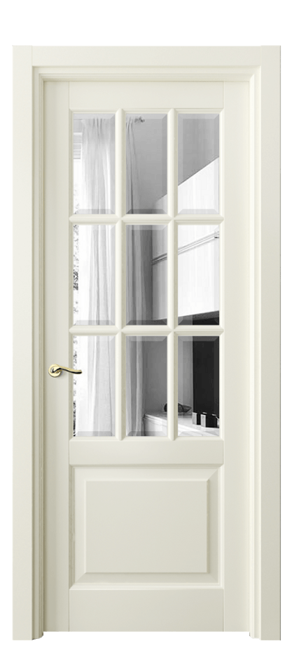 Межкомнатная дверь Lignum 0748 Бук молочно-белый Двустороннее зеркало с фацетом, триплекс, 8 мм Цена 123690 ₽ | Volhovec