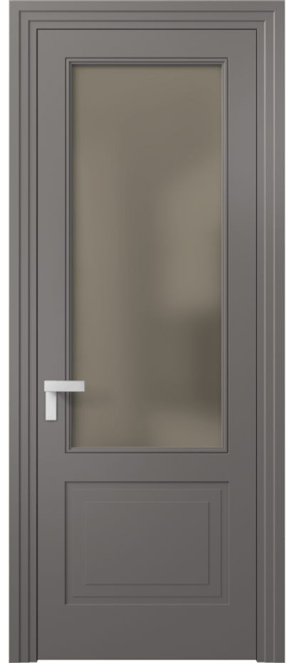 Дверь межкомнатная Rocca 8352 Матовый классический серый Сатинированное бронзовое стекло, триплекс, 8 мм Фигурный наличник МКЛС Цена 65430 ₽ Наличники уже входят в базовый комплект. Фабрика дверей Волховец 8 (800) 551 43 19 Межкомнатная дверь Rocca 8352 Матовый классический серый Сатинированное бронзовое стекло, триплекс, 8 мм Цена 65430 ₽ | Volhovec