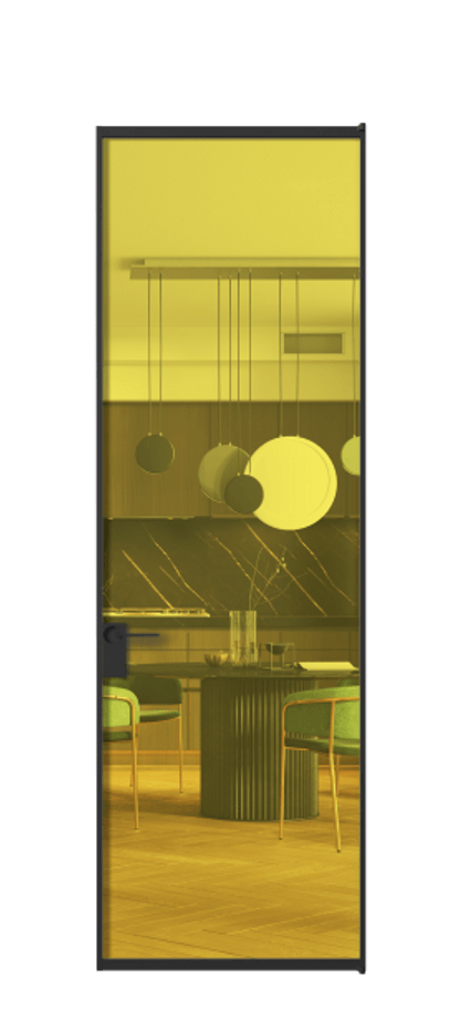 Алюминиевая дверь АЛПЛ040.01  Алюминий Черный Прозрачное жёлтое стекло, триплекс, 6мм. Без короба чер Цена 114251 Стоимость комплекта двери включает: 
1. Полотно (600/650/700/750/800/850/900/950*2000-2400 мм).
2. Короб
3. Комплект фурнитуры (2 торцевые петли и магнитный замок с ответной планкой). Фабрика дверей Волховец 8 (800) 551 43 19  Алюминиевая дверь АЛПЛ040.01 Алюминий Черный Прозрачное жёлтое стекло, триплекс, 6мм Цена 114251  | Volhovec