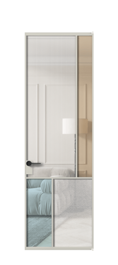 Межкомнатная дверь Mosaic АЛПЛ041.21 Алюминий тёплый серый Комбинация стекол Группы 1 и Группы 3 Цена 180460 ₽ | Volhovec