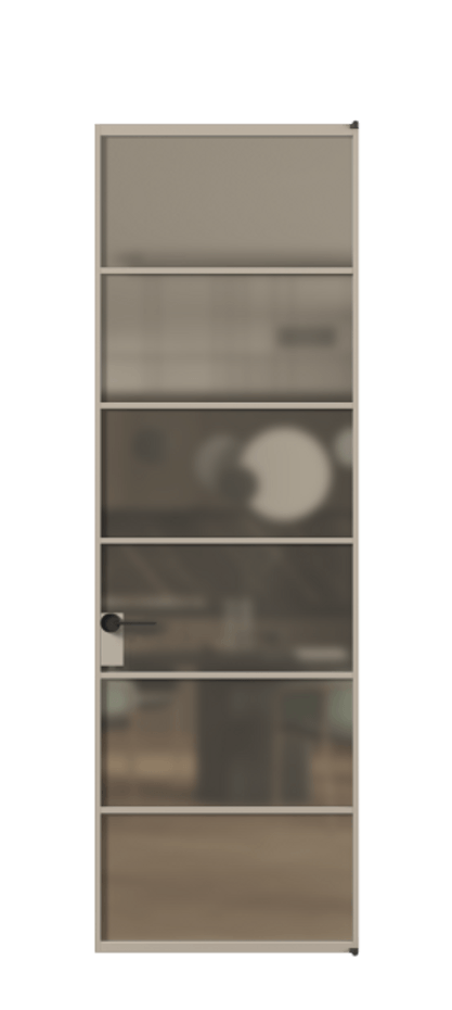 Алюминиевая дверь АЛПЛ040.04  Алюминий бисквитный Сатинированное бронзовое стекло, триплекс, 6 мм. Без короба АБСК  Цена 127100 Стоимость комплекта двери включает: 
1. Полотно (600/650/700/750/800/850/900/950*2000-2400 мм).
2. Короб
3. Комплект фурнитуры (2 торцевые петли и магнитный замок с ответной планкой). Фабрика дверей Волховец 8 (800) 551 43 19  Алюминиевая дверь АЛПЛ040.04 Алюминий бисквитный Сатинированное бронзовое стекло, триплекс, 6 мм Цена 127100  | Volhovec