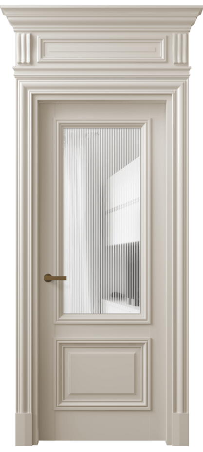 Межкомнатная дверь Antique 7302 Бук светло-бежевый Рифлёное стекло "Дюна", триплекс Цена 177040 ₽ | Volhovec