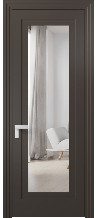 Межкомнатная дверь Rocca 8303 Матовый антрацит Двустороннее зеркало, триплекс Цена 87040 ₽ | Volhovec