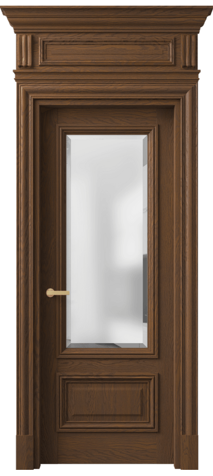 Межкомнатная дверь Antique 7306 Дуб каштановый матовый Сатинированное стекло с фацетом, 6 мм Цена 263620 ₽ | Volhovec