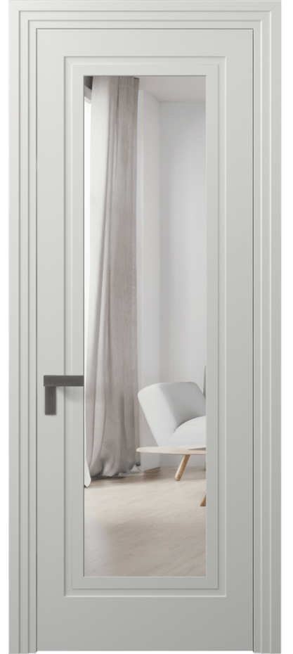 Межкомнатная дверь Рокка 8303 Матовый светло-серый Двустороннее зеркало, триплекс Цена 87040 ₽ | Volhovec