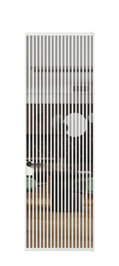 Алюминиевая дверь АЛПЛ040.06 Алюминий белоснежный Прозрачное стекло "Crystal Vision", калёное Цена 250600  | Volhovec