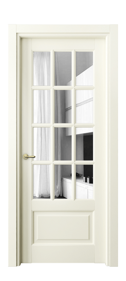 Межкомнатная дверь Тоскана Грильято 6313 Матовый молочно-белый Двустороннее зеркало, триплекс Цена 120640 ₽ | Volhovec