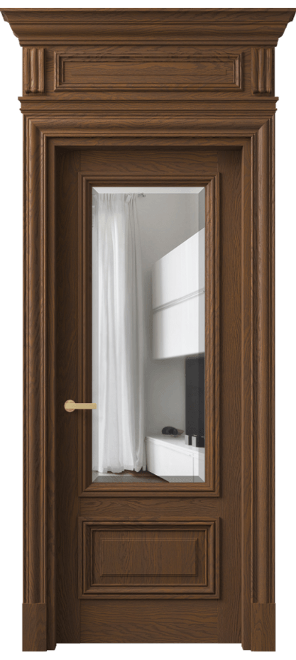 Межкомнатная дверь Antique 7306 Дуб каштановый матовый Прозрачное стекло с фацетом, 6 мм Цена 263620 ₽ | Volhovec