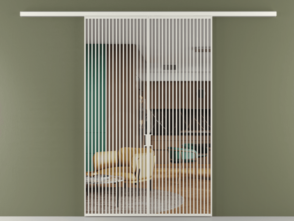 Перегородка Формато вдоль стены 2 створки АЛПР 040.06 Алюминий серый Прозрачное стекло "Кристал Вижн", калёное Цена 391190 ₽ | Volhovec