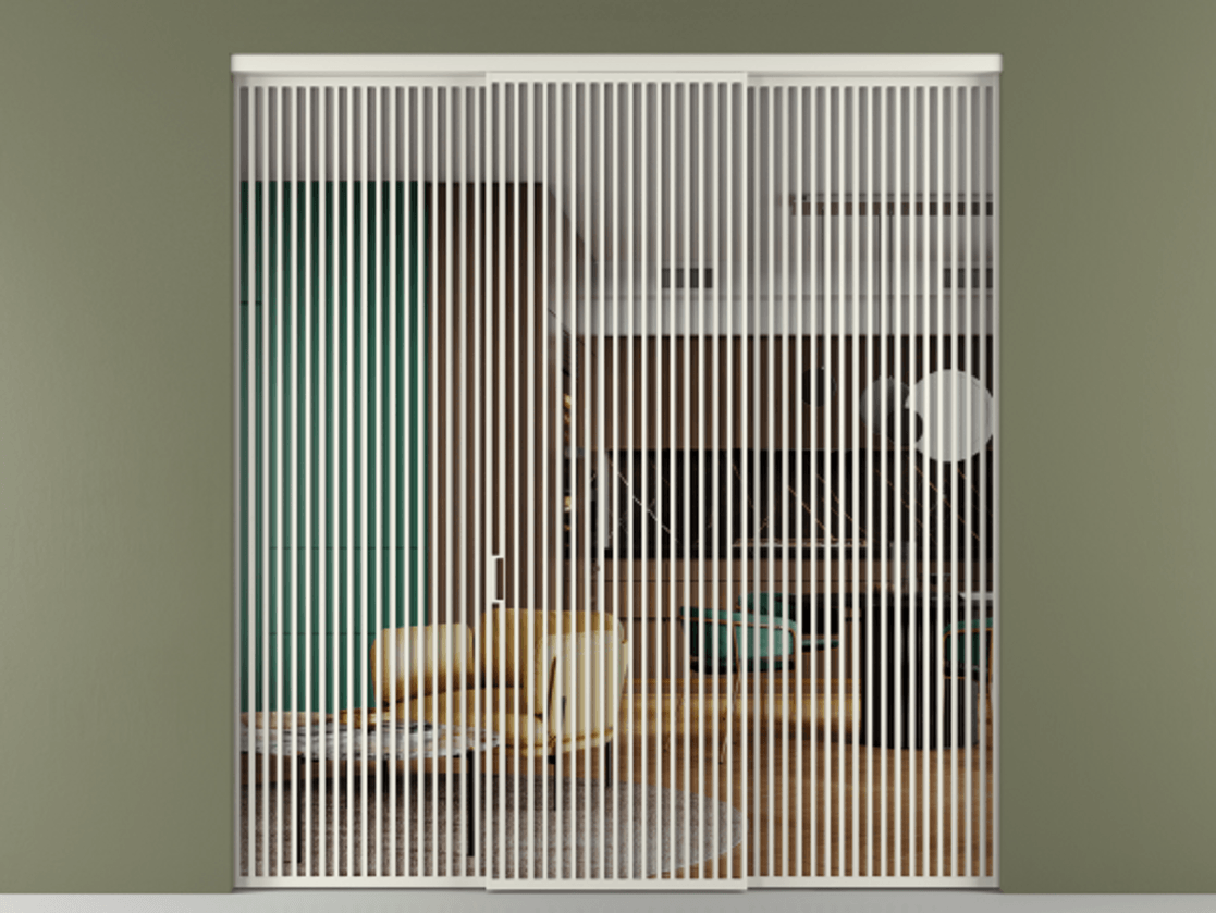 Перегородка Formato внутри проёма 3 створки АЛПР 040.06 Алюминий Белый Прозрачное стекло "Crystal Vision", калёное Цена 585500 ₽ | Volhovec