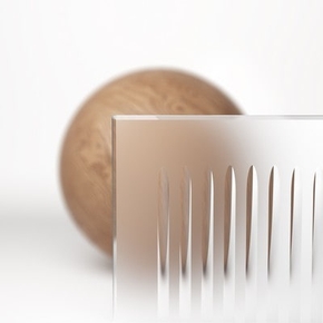 Сатинированное стекло с гравировкой "Каннелюры", триплекс, 7 мм