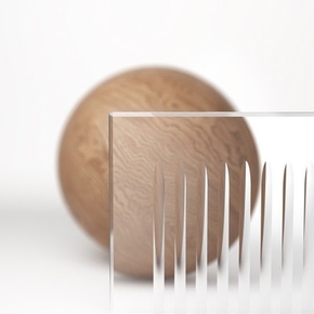 Прозрачное стекло с гравировкой "Каннелюры", триплекс, 7 мм