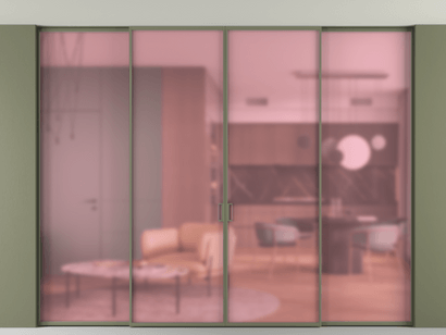 Алюминевая перегородка АЛПР 040.01_АОТ_САТ РОЗ_new. Цвет Алюминий оливковый тёмный. Материал Алюминий в эмали. Коллекция Перегородка Formato внутри проёма четырёхстворчатая со скрытым креплением в потолок. Фото. Алюминевая перегородка АЛПР 040.01_АОТ_САТ РОЗ_new. Цвет Алюминий оливковый тёмный. Материал Алюминий в эмали. Коллекция Перегородка Formato внутри проёма четырёхстворчатая со скрытым креплением в потолок. Картинка.