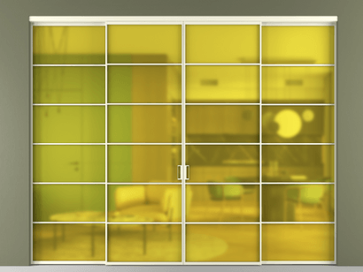 Алюминевая перегородка АЛПР 040.04_АМБ_САТ ЖЕЛ_new. Цвет Алюминий молочно-белый. Материал Алюминий в эмали. Коллекция Перегородка Formato внутри проёма четырёхстворчатая. Фото. Алюминевая перегородка АЛПР 040.04_АМБ_САТ ЖЕЛ_new. Цвет Алюминий молочно-белый. Материал Алюминий в эмали. Коллекция Перегородка Formato внутри проёма четырёхстворчатая. Картинка.