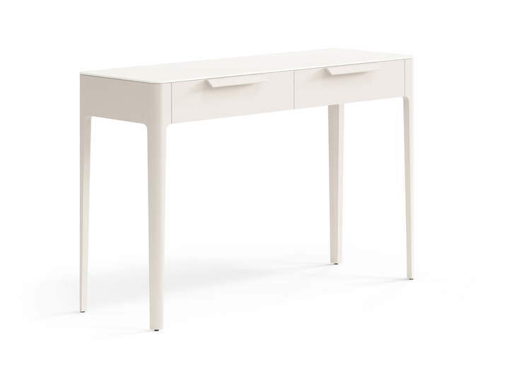 Мебель Консоль Piega 2 ящика. Цвет Матовый бежево-серый. Материал Гладкая эмаль. Коллекция Консоль Piega 2 ящика. Картинка.