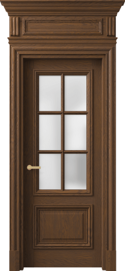Дверь межкомнатная 7312 ДКШ.М САТ. Цвет Дуб каштановый матовый. Материал Массив дуба матовый. Коллекция Антик. Картинка.