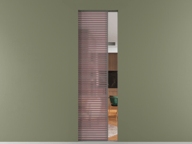 Алюминевая перегородка АЛПР 040.077 МКЛС САТ РОЗ. Цвет Алюминий классический серый. Материал Алюминий в эмали. Коллекция Перегородка Формато скрытый пенал 1 створка. Картинка.