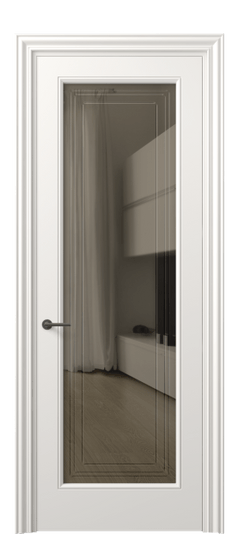 Дверь межкомнатная 8400 МПБЛ БР ГРА. Цвет Матовый пудровый белый. Материал Гладкая эмаль. Коллекция Mascot. Картинка.