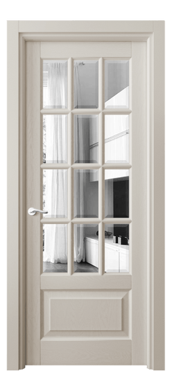 Дверь межкомнатная 0728 ДСБЖ ЗЕР-Ф. Цвет Дуб светло-бежевый. Материал Массив дуба эмаль. Коллекция Лигнум. Картинка.