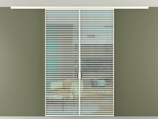 Перегородка Formato вдоль стены на потолок 2 створки