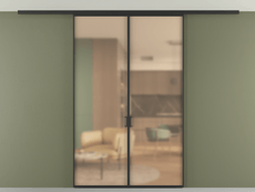 Перегородка Formato вдоль стены на потолок двустворчатая