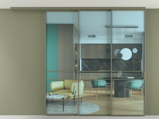 Перегородка Formato вдоль стены на потолок телескопик синхро 3