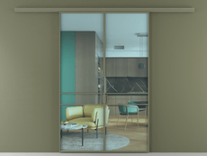 Перегородка Formato вдоль стены двустворчатая