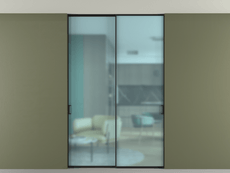 Перегородка Formato внутри проёма двустворчатая со скрытым креплением в потолок