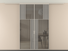 Перегородка Mosaic вдоль стены на потолок двустворчатая