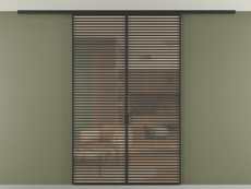 Перегородка Formato вдоль стены на потолок двустворчатая