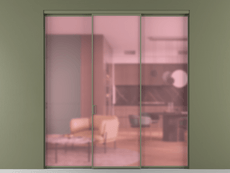 Перегородка Formato внутри проёма трёхстворчатая