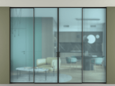 Перегородка Formato внутри проёма четырёхстворчатая со скрытым креплением в потолок