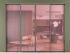 Перегородка Formato внутри проёма четырёхстворчатая