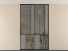 Перегородка Mosaic внутри проёма двустворчатая со скрытым креплением в потолок