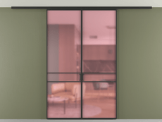 Перегородка Formato вдоль стены на потолок двустворчатая