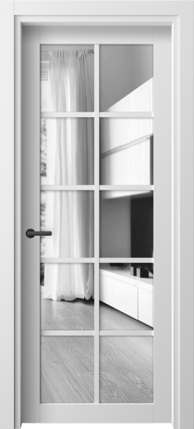 Дверь межкомнатная 2106 БШ ДВ ЗЕР. Цвет Белый шёлк. Материал Ciplex ламинатин. Коллекция Neo. Картинка.